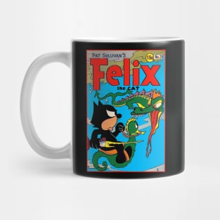 Felix the Cat Fights a Sea Dragon 1940s Original Comic Book Cover Mug